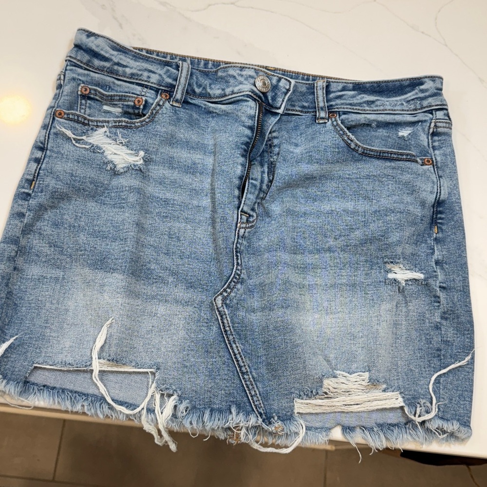 American Eagle Outfitters Blue Mini Skirt Casual